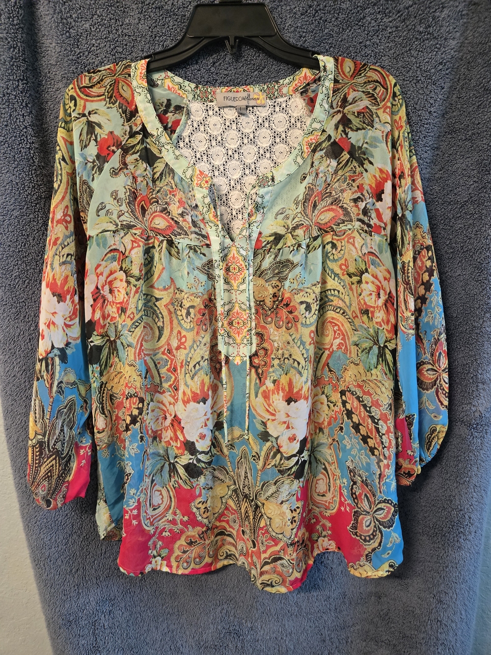 Women's Boho Style Boutique Blouse Size L